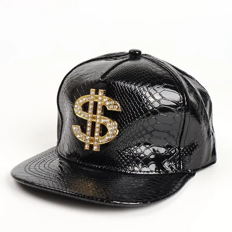 Crocodile Hat Gold Dollar Symbol Korean Hip Hop Hat Hip Hop Flat Hat Visor Baseball Cap