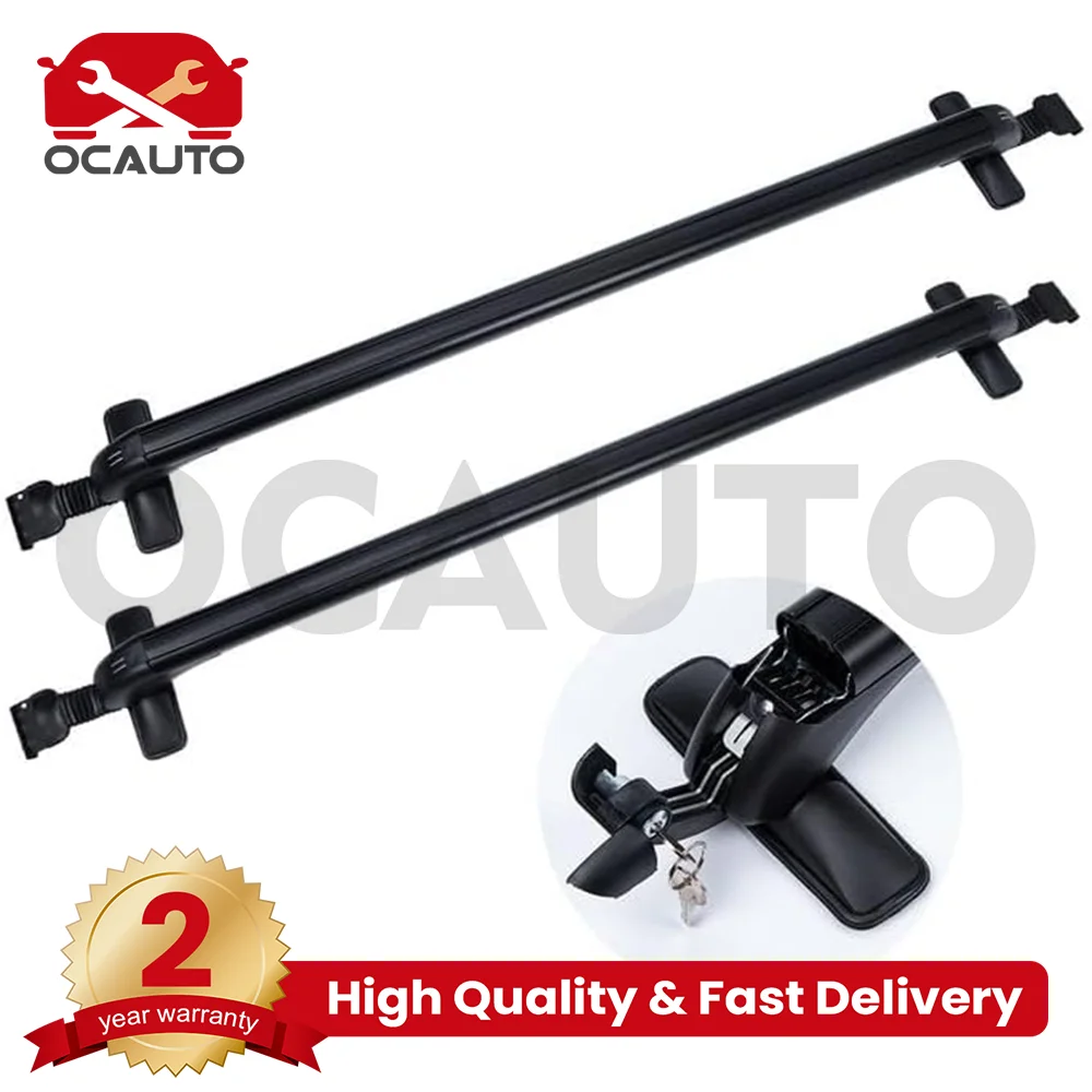 New 1 Pair Universal Vehicle Car Roof Mounting Rack Rail Bar Black Aluminum Luggage Carrier with Lock Top Car Rack