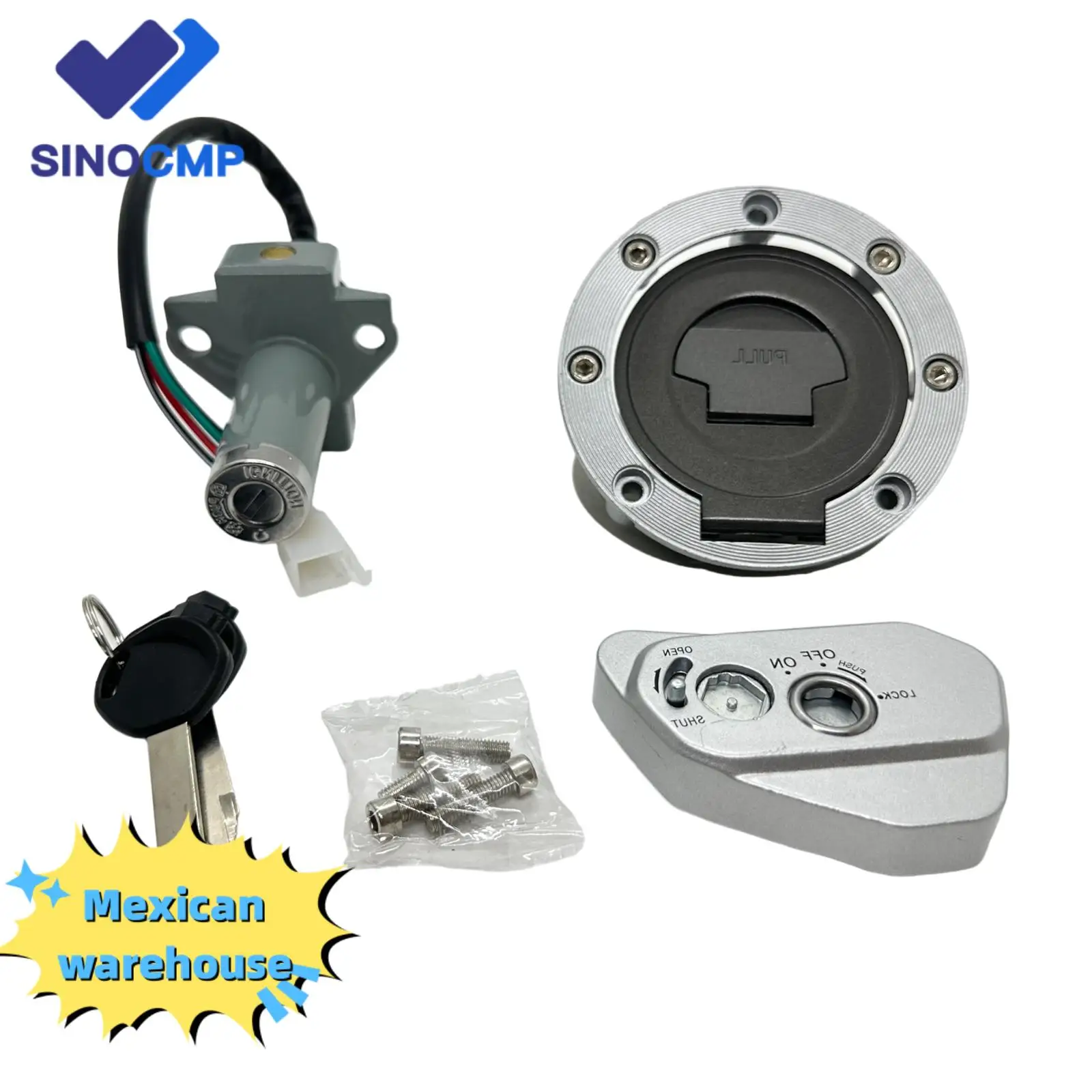 Cerradura de interruptor de encendido de motocicleta SINOCMP con 2 llaves para Vento Crossmax 250 Pro, accesorios para motocicleta, cerraduras y pestillos