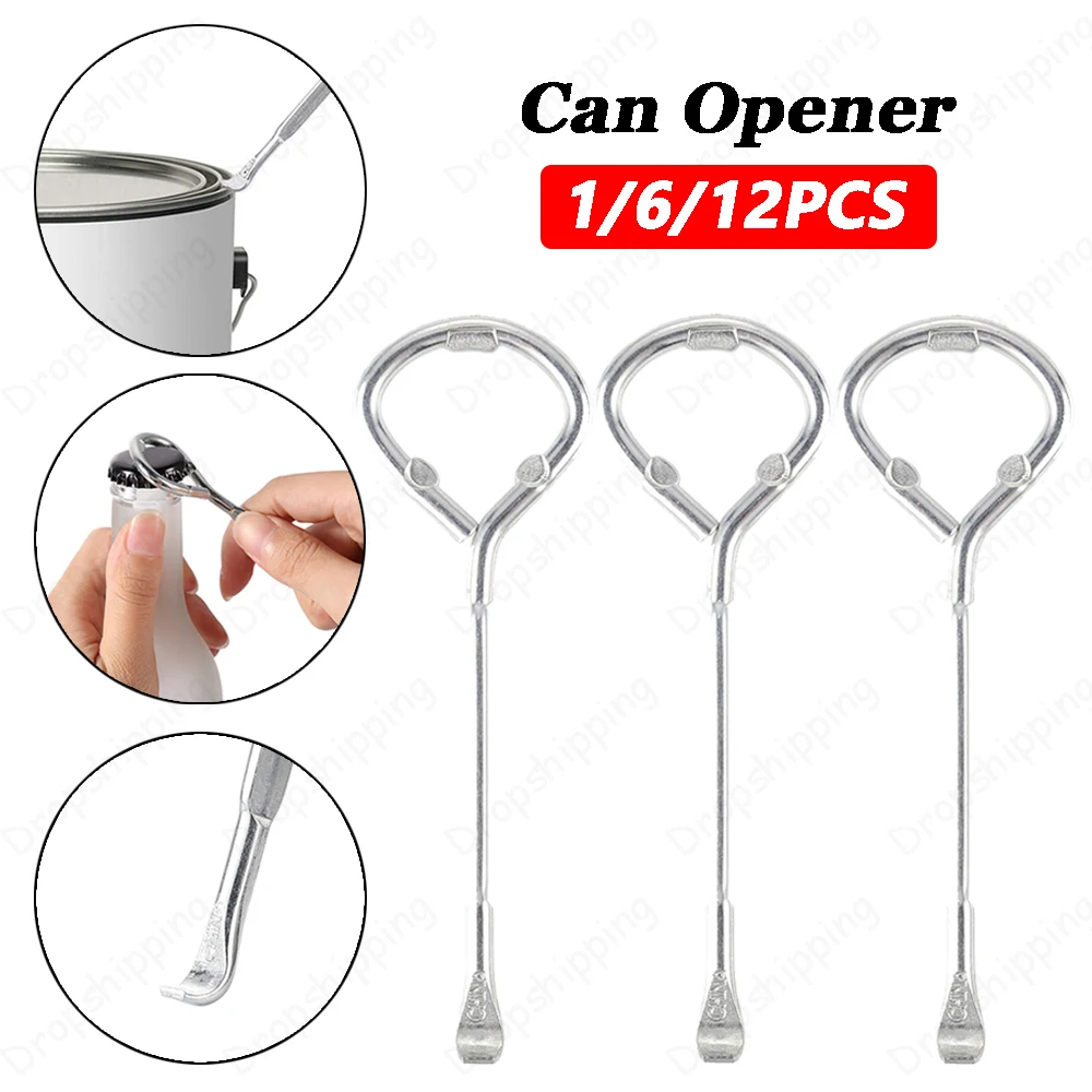 

1/6/12PCS Portable Can Opener Simple Multi-functional Metal Soda Beer Bottle Paint Bucket Jar Gripper Alloy Steel Opening Tools