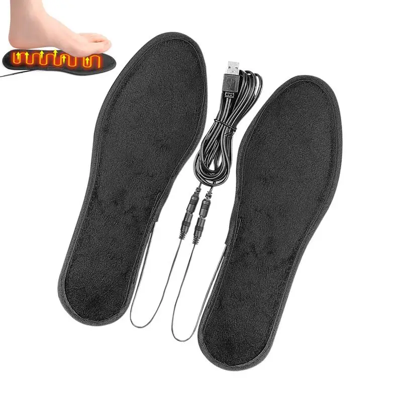 Winter Heated Insoles USB Heating Insoles Cuttable Feet Warmer  Pads Thermal Shoe Sock Pad Outdoor Electric Foot Warming Pad