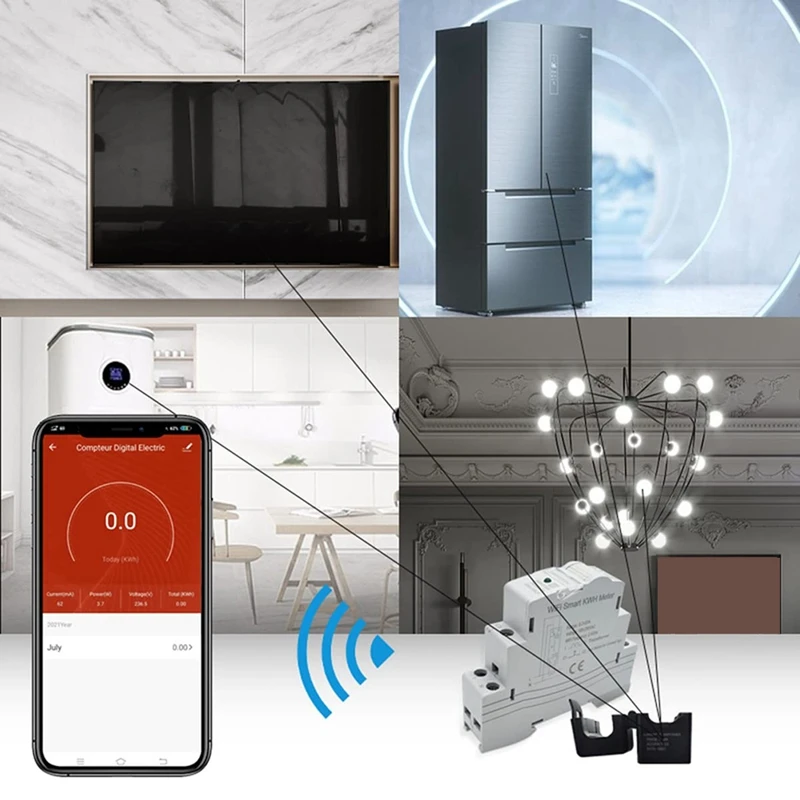 1 pezzo ATMS1603 Tuya monofase Wifi Smart Energy Meter guida Din misurazione precisa voltmetro amperometro potenza