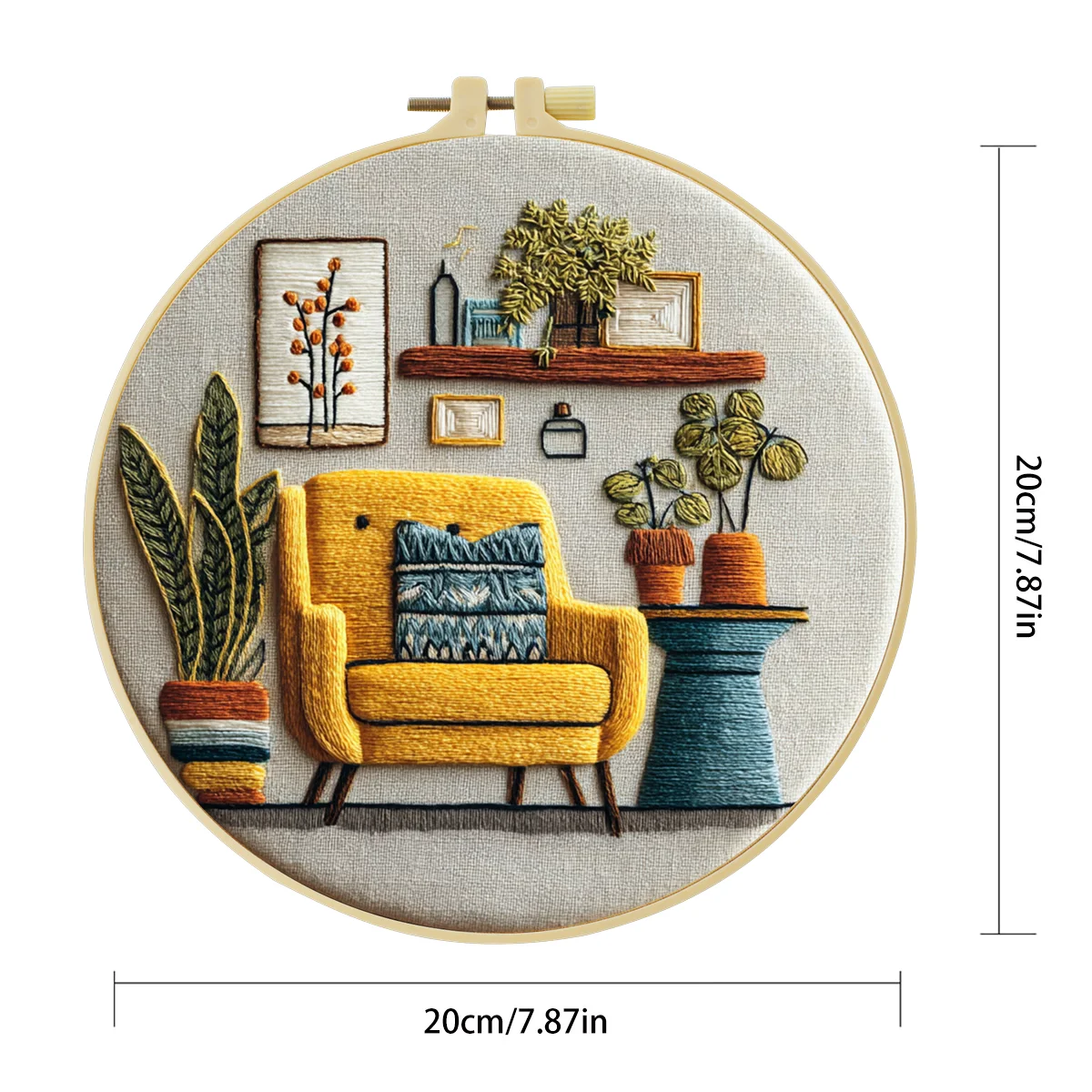 1 Stück 20X20CM/15X15CM 7,87/6,3 Zoll Sofa-Stickerei-Starter-Kit DIY-Kit DIY-Stickerei-Set für Anfänger – Detail 4
