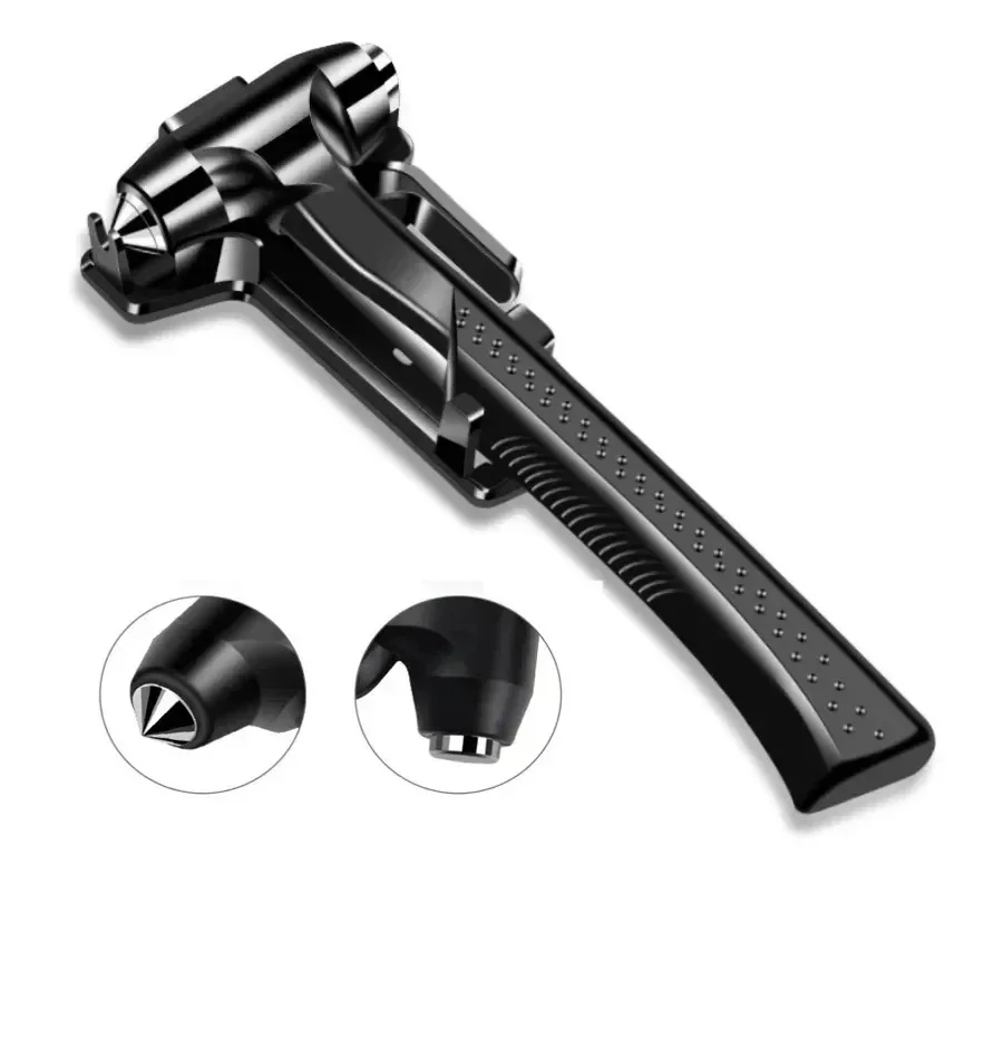 

Многофункциональный аварийный молоток 3-в-1: стеклобой, резак для ремней безопасности, высокопрочный стальной спасательный инструмент, автоаксессуар