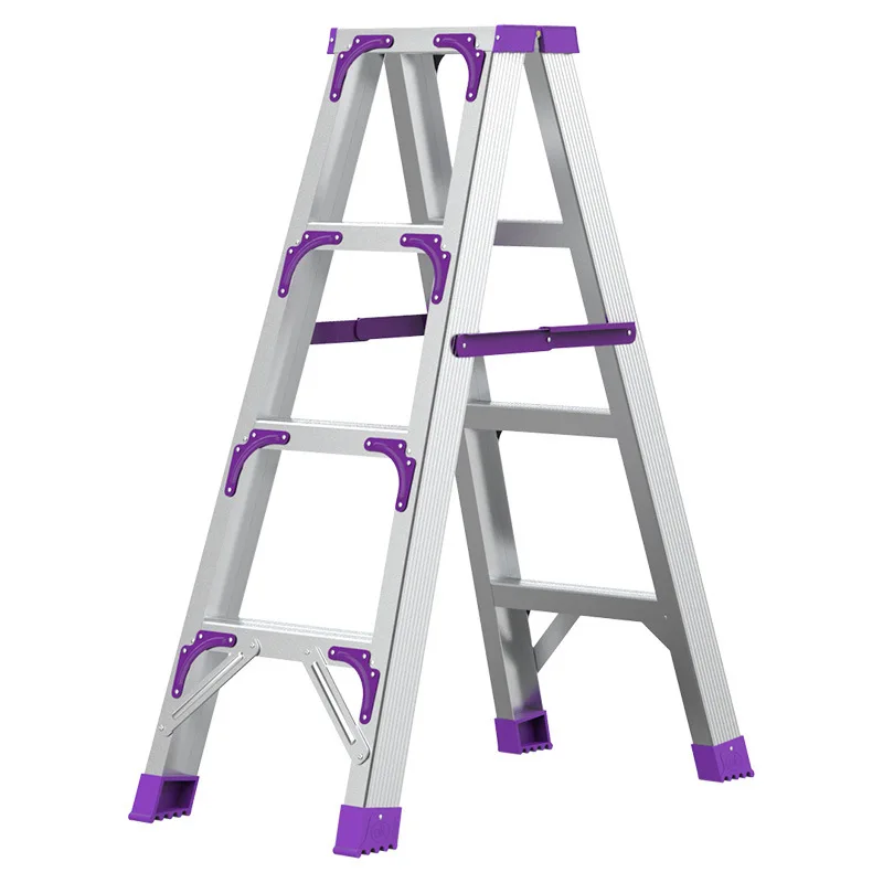Thickened aluminum alloy household folding herringbone ladder Multifunctional double-side ladder Indoor telescopic Stair