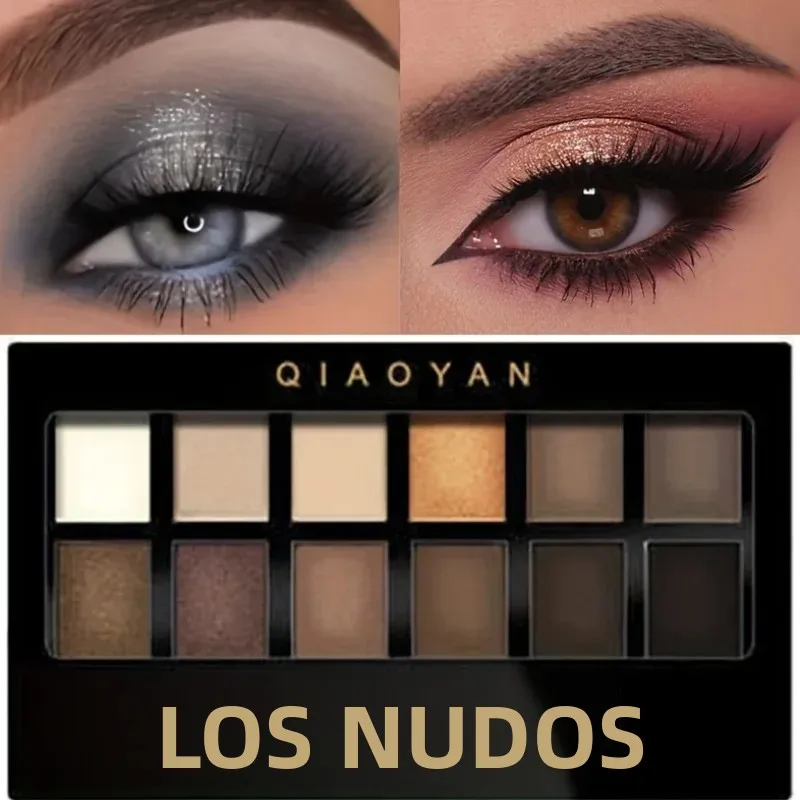 Paleta de sombra de ojos profesional, 12 colores, brillo Natural, mate, desnudos, cosmética, placa de maquillaje de ojos para artistas de maquillaje