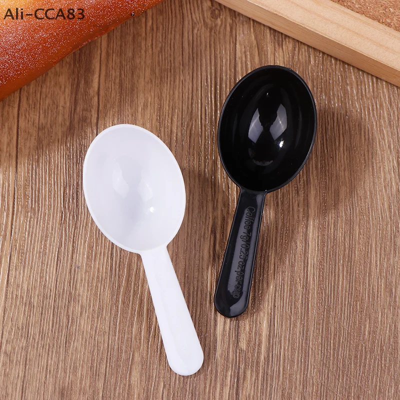 

10Pcs Black White Measuring Teaspoon Scoop Plastic 7g 15ml Measuring Spoons Milk Powder Spoon Coffee Beans Container Scoops