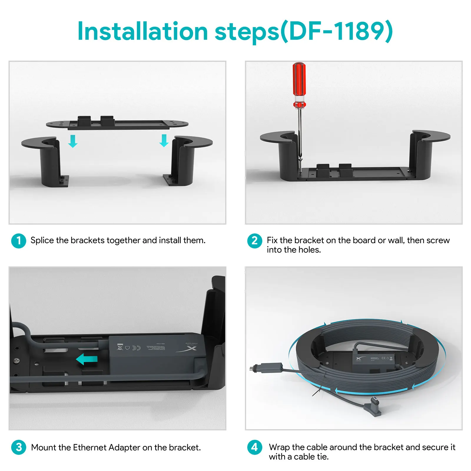 EDUP Starlink Cable storage bracket Mounting Kit ABS Stability Starlink Cable Management Accessory for Starlink Ethernet Adapter