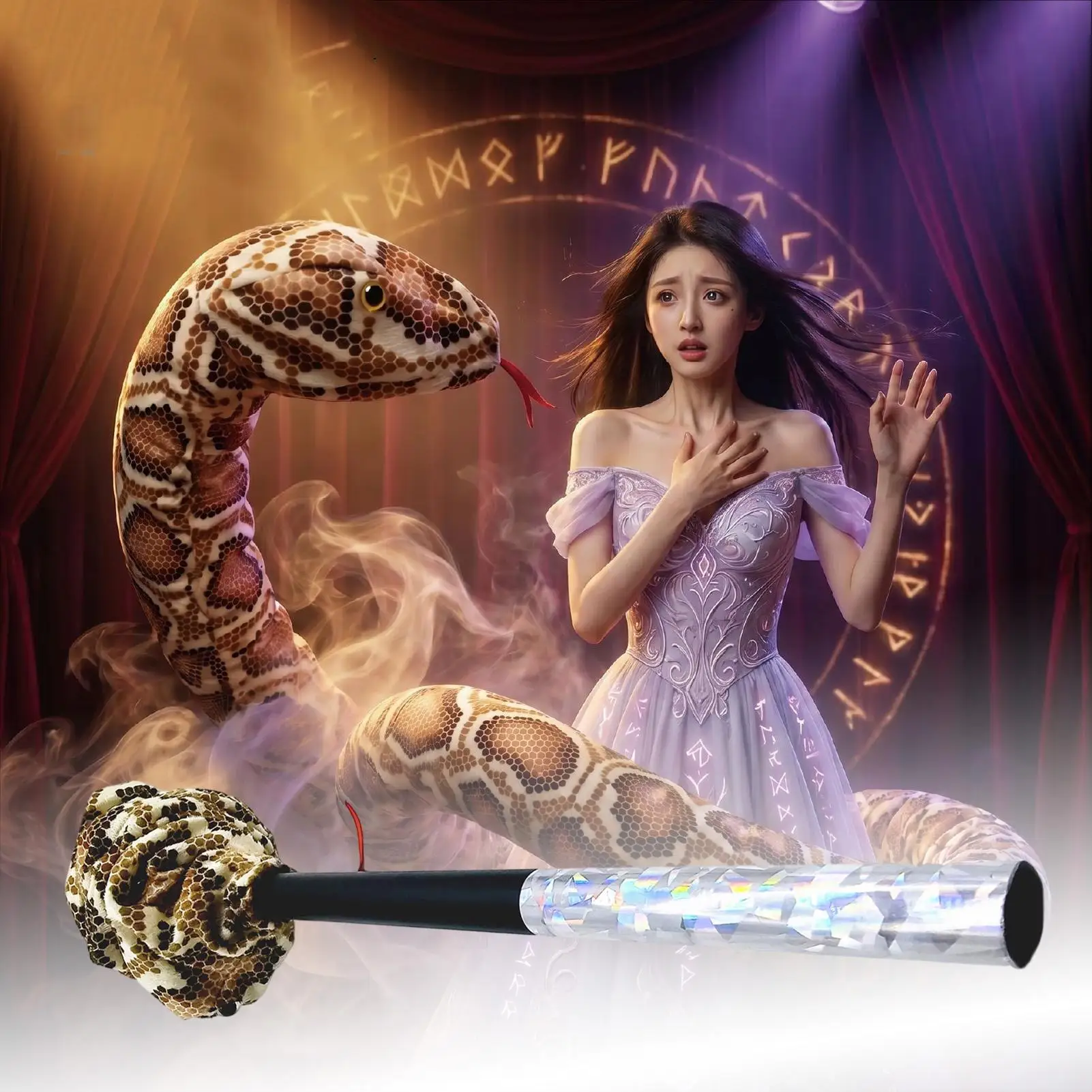 snake-from-cane-magic-trick-magic-wand-transformation-funny-joke-toy-stage-close-up-easy-to-use-professional-props