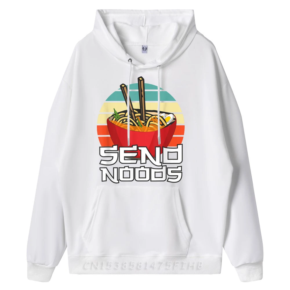 Send Noods Funny Japanese Ramen Noodle Bowl Vintage Graphic Pullover Hoodies Sweatshirts For Men Father's Day