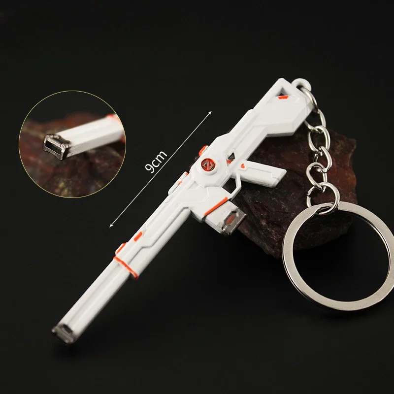 Valorant Weapon Phantom SPECTRUM Keychain 9cm Game Peripheral Mini Metal Machine Gun Model Keychain Accessory Gift Toys for Boys