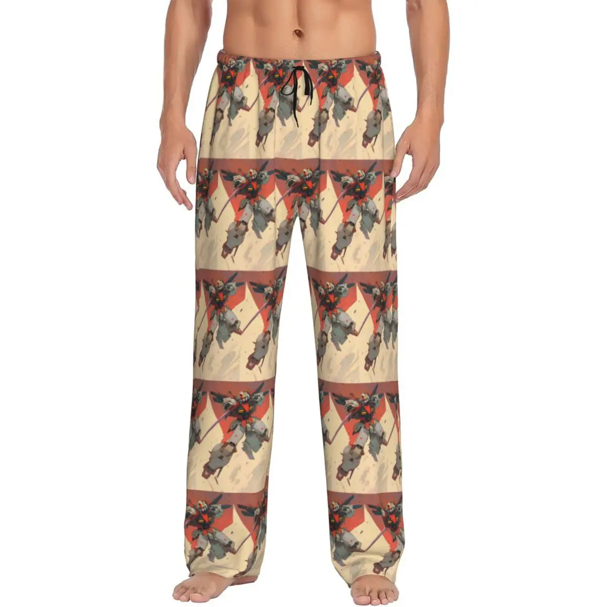 

Custom Gundames Mobiles Suit Comic Pajama Pants Men Sleepwear Lounge Sleep Bottoms Stretch with Pockets