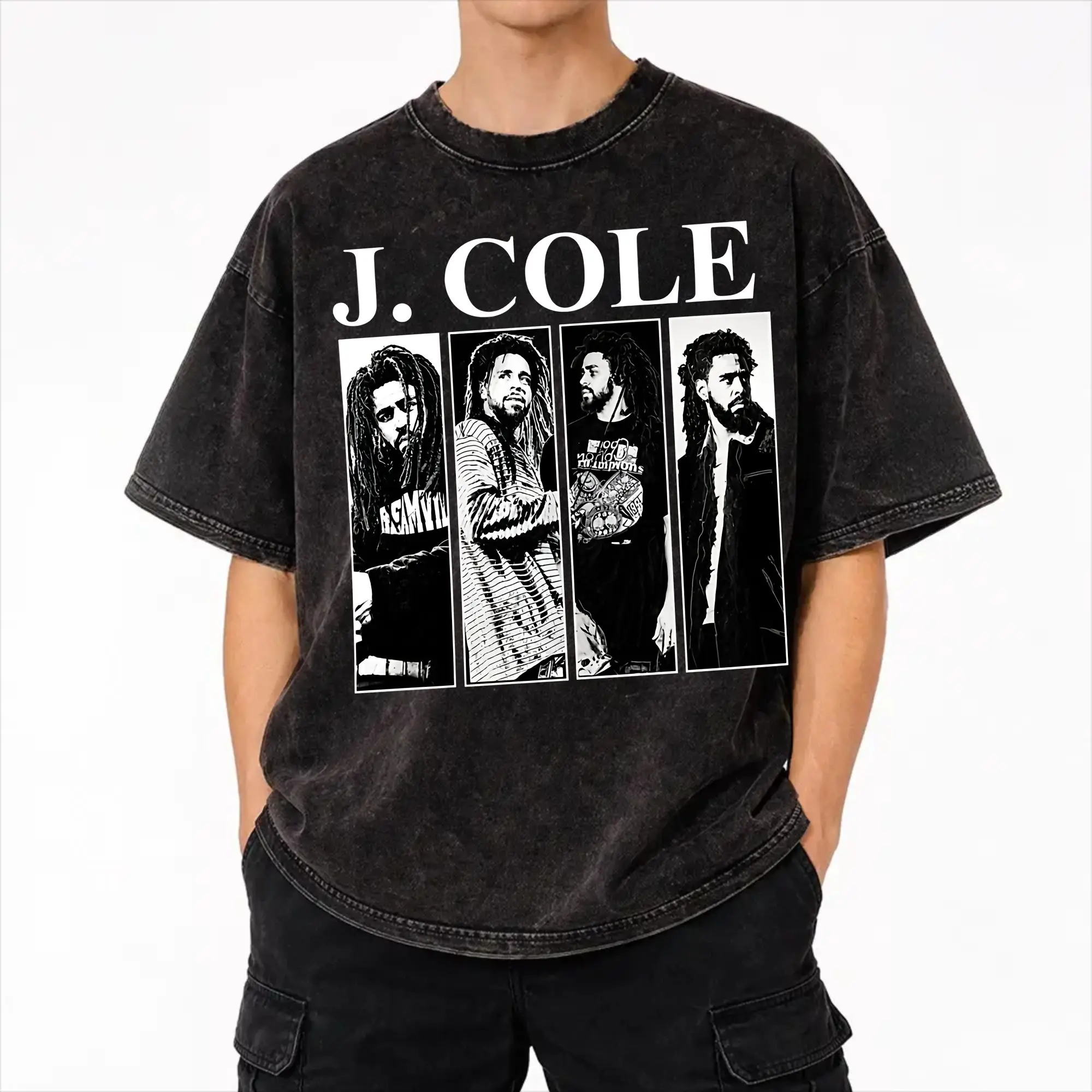 Graphic Printed J Cole The Fall Off 2026 Tour Washed T Shirts Merch Harajuku T-Shirts  for Men Women Tee