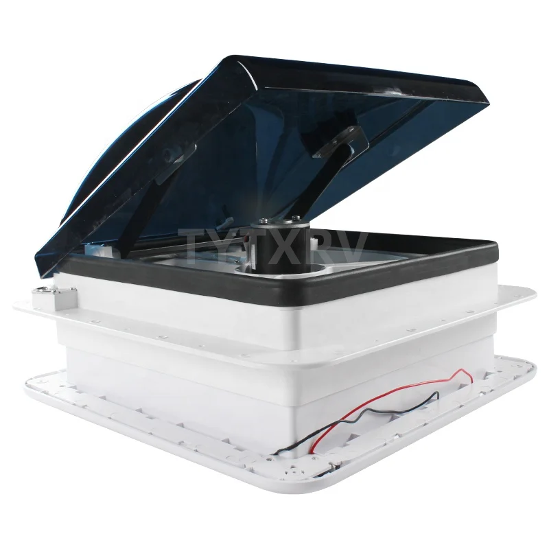 

STLF TYTXRV 14'' 12V 340MM RV Roof Vent with LED Light & Rain Sensor 6-Speeds Adjustable Electric Control Caravan Ventilation Fa