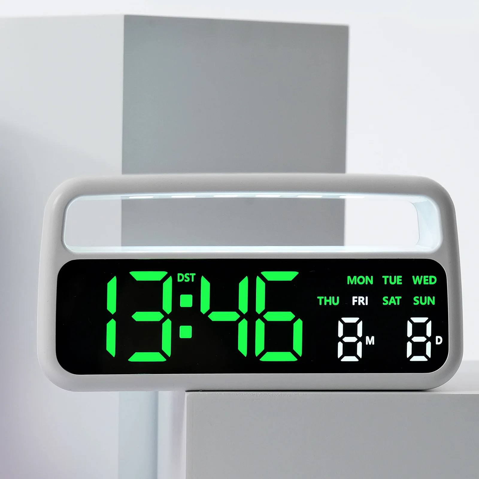 High Quality Modern Ambient Light Home Decor Multifunction Electronic LED Alarm Clock for Bedside Table
