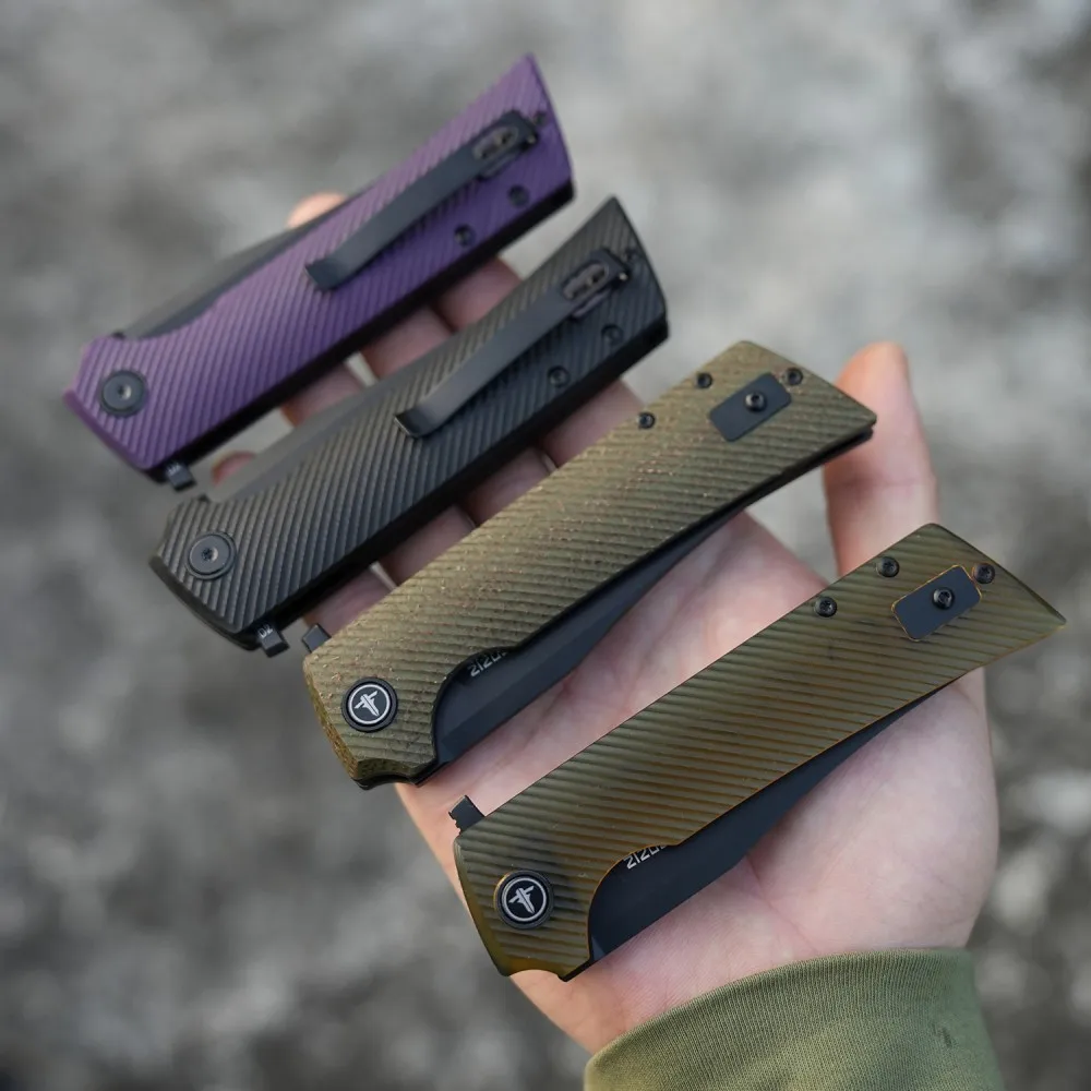 Shooziz Pocket Folding knife with Clip,3.55"D2 Flipper Tanto Blade For EDC Men，Camping Hiking Daily Work, XUN112 - view 6