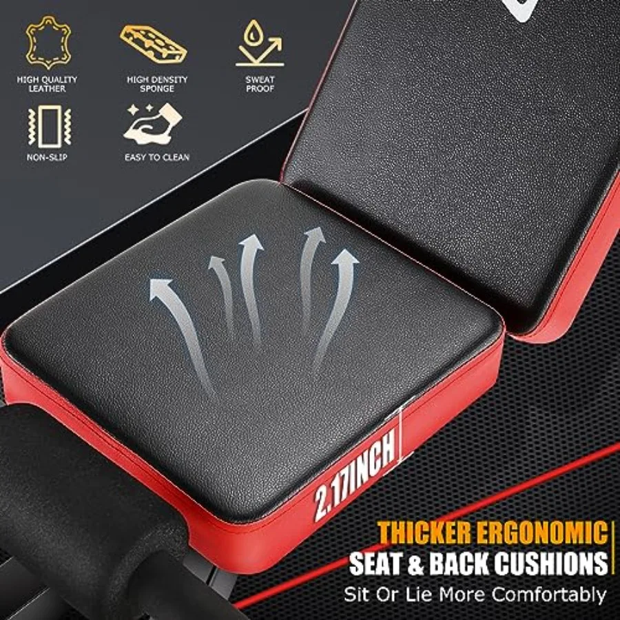 مجموعة مقاعد رفع الأثقال 6 في 1 مع رف القرفصاء لصالة الألعاب الرياضية المنزلية: محطة ضغط مقاعد البدلاء بسعة 600 رطل تتميز بجال الساق القابلة للإزالة