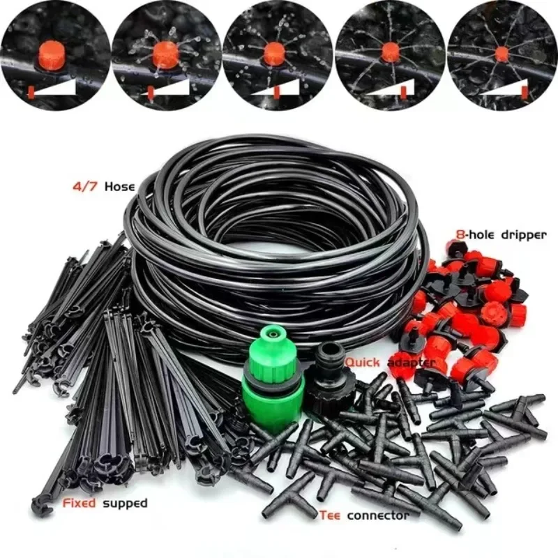 Garden Drip Irrigation Kit Automatic Irrigation System Bonsai Plants Flowers Vegetables Adjustable Drip Spray Irrigation Kit