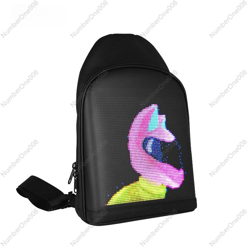 

LED Smart DIY Bag Motorcycle Rider Locomotive Shoulder Bag Satchel Trend Lightweight Leisure Travel Sports Bluetooth