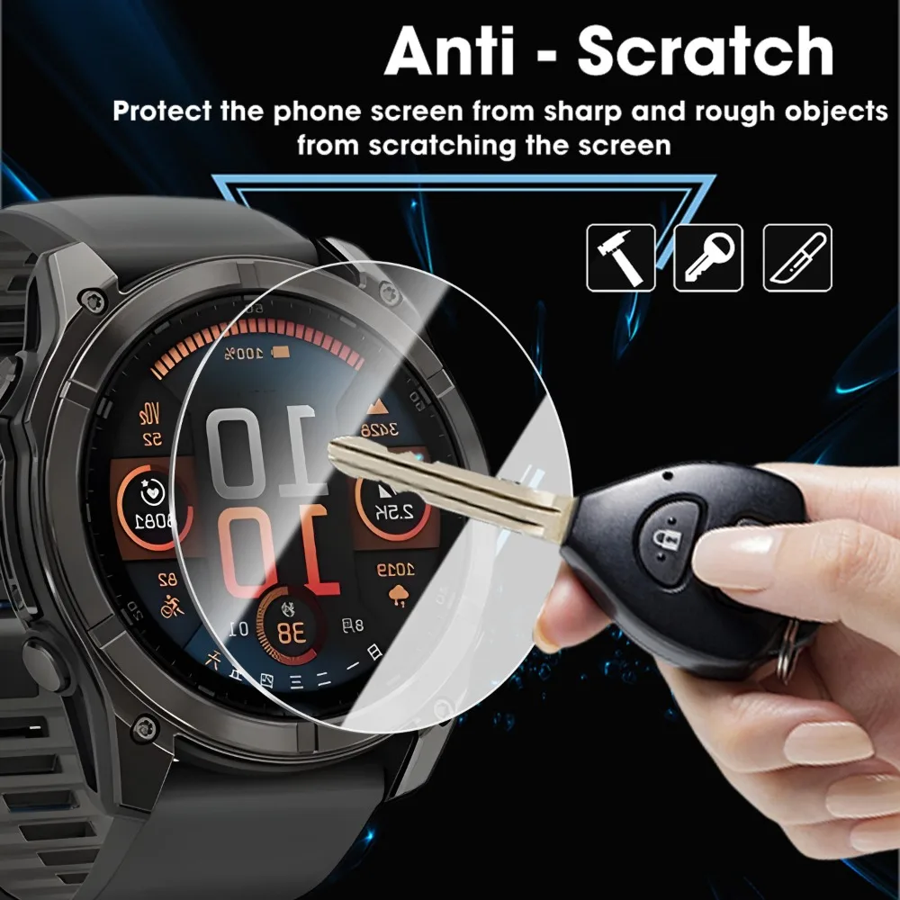 1-10PCS HD Clear Tempered Glass for Garmin Fenix ​​8 Pro 43mm 47mm 51mm Watch Screen Protectors Full Cover Protective Films