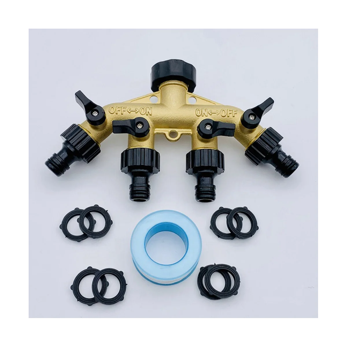 1Pc G3/4 Brass Garden Hose Splitter Y-Type Watering Connector Garden Tap for Outdoor Tap and Faucet