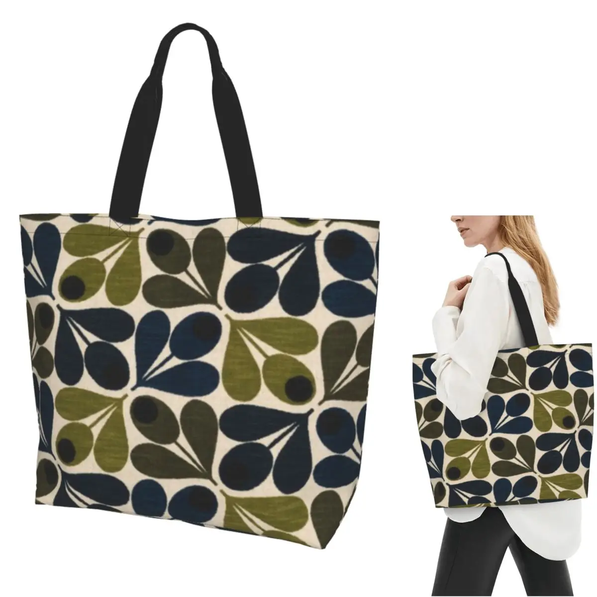 

Abstract Acorn - Orla Kiely Design Shopping Tote Bag Canvas Large Capacity Shoulder Bags Shopper Grocery Handbag for Women