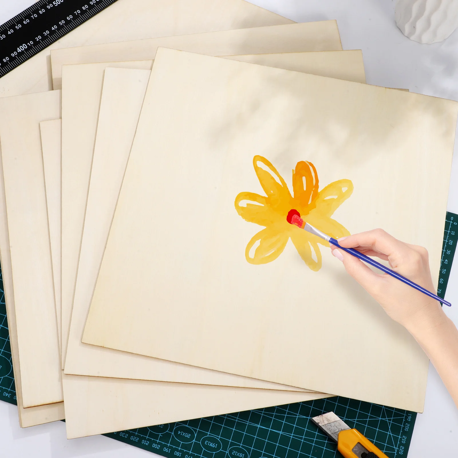 

12Pcs Multi Layer Board Glue Plywood Craft Wood Pieces for Engraving Staining Decoupage Rustic Wood Boards for DIY Projects