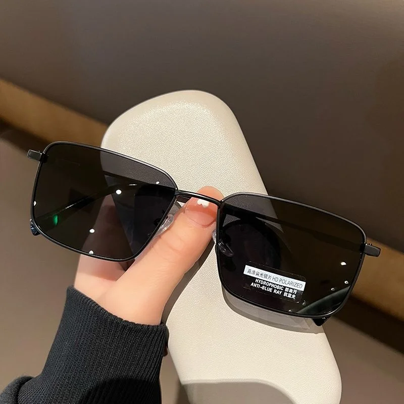 For Driving Ultra-Light Polarized with Myopic Glasses Option Men's ResistanceUVNarrow Border Sun Glasses Slimming Beach Versatil