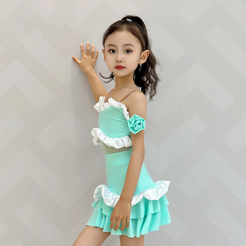 Costume de concours de danse latine pour filles, robe de danse latine pour enfants, Chacha Salsa, robes de danse de spectacle SL12553