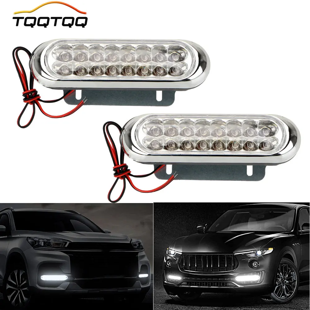 

2Pcs/Set Universal Fog White Light DRL 16 LED Car Van DRL Day Driving Light Car Daytime Running Light