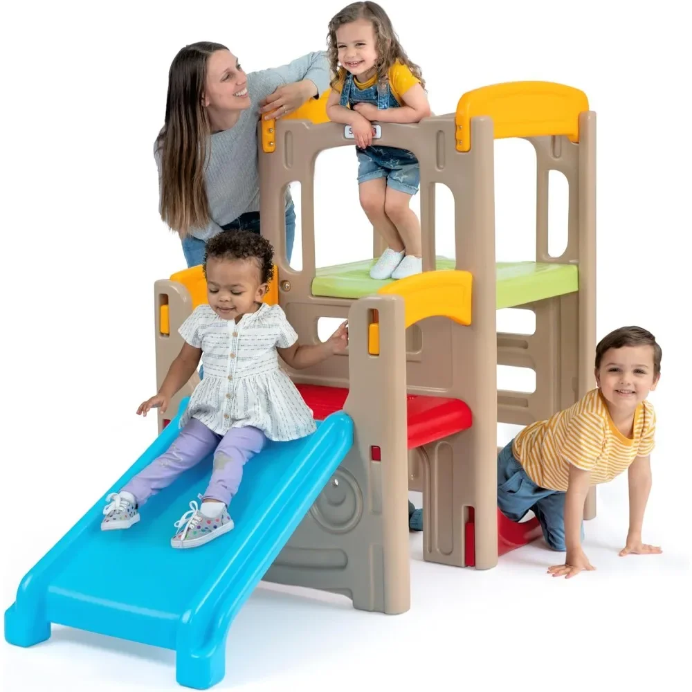 

Young Explorers Adventure Climber - Indoor Outdoor Crawl Climb Drive Slide, Year-Round Playset for Children