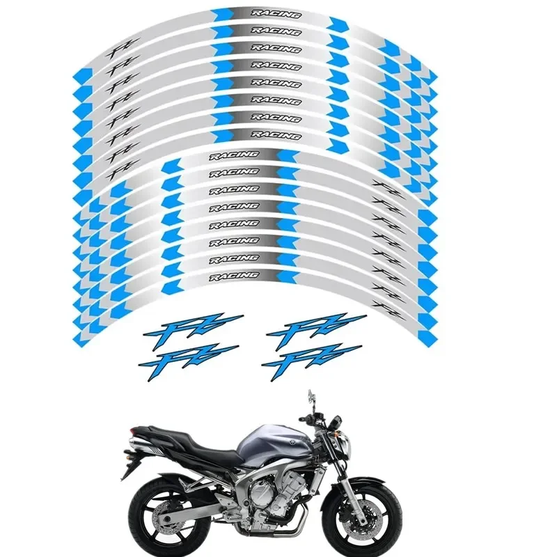 MOTO FOR YAMAHA FZ1 FZ6 FZ-07 FZ8 FZ-09 FZ-10 FZS1000 Motorcycle Parts Contour Wheel Decoration Decal Sticker FZ 1 6 -Blue Grey