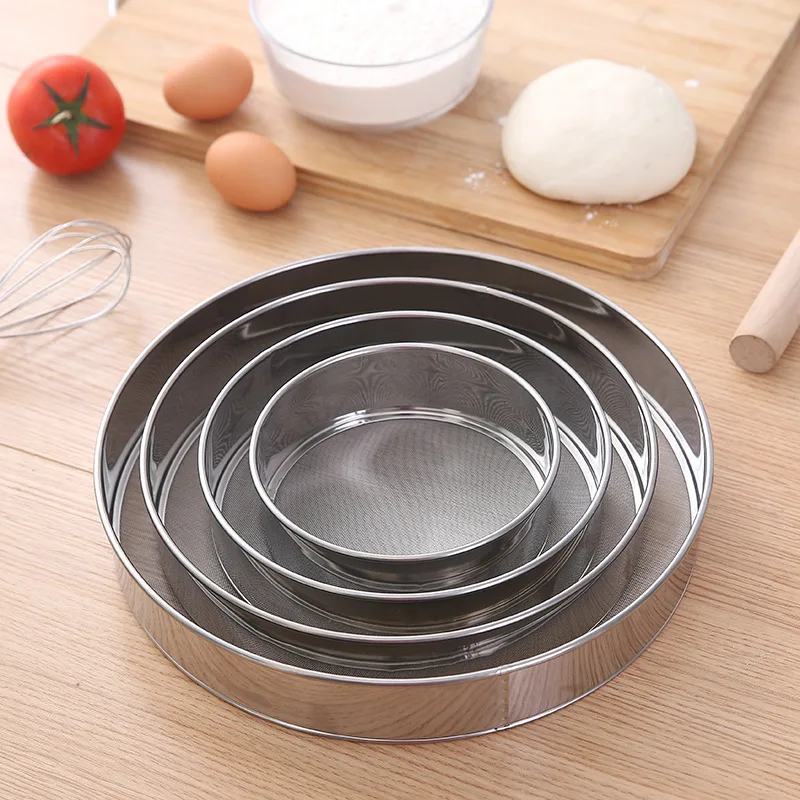 Stainless steel flour sieve filter screen ultra-fine stainless steel basket gong sieve kitchen baking ultra-fine leakage