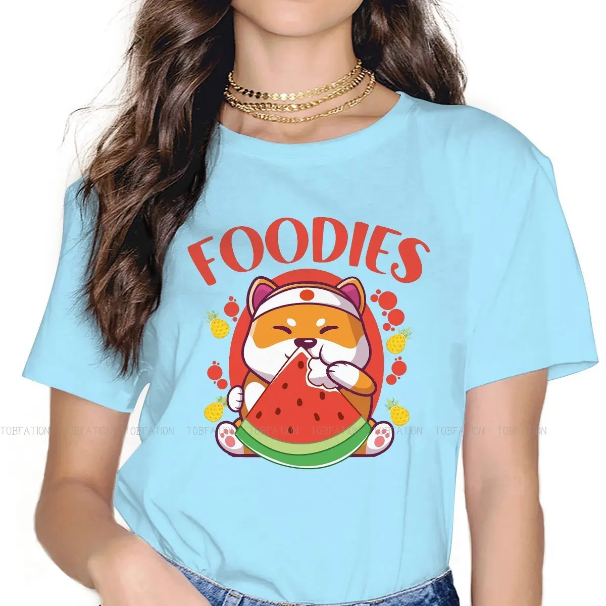 Foodies Original TShirts Watermelon Print Girl T Shirt Funny Tops