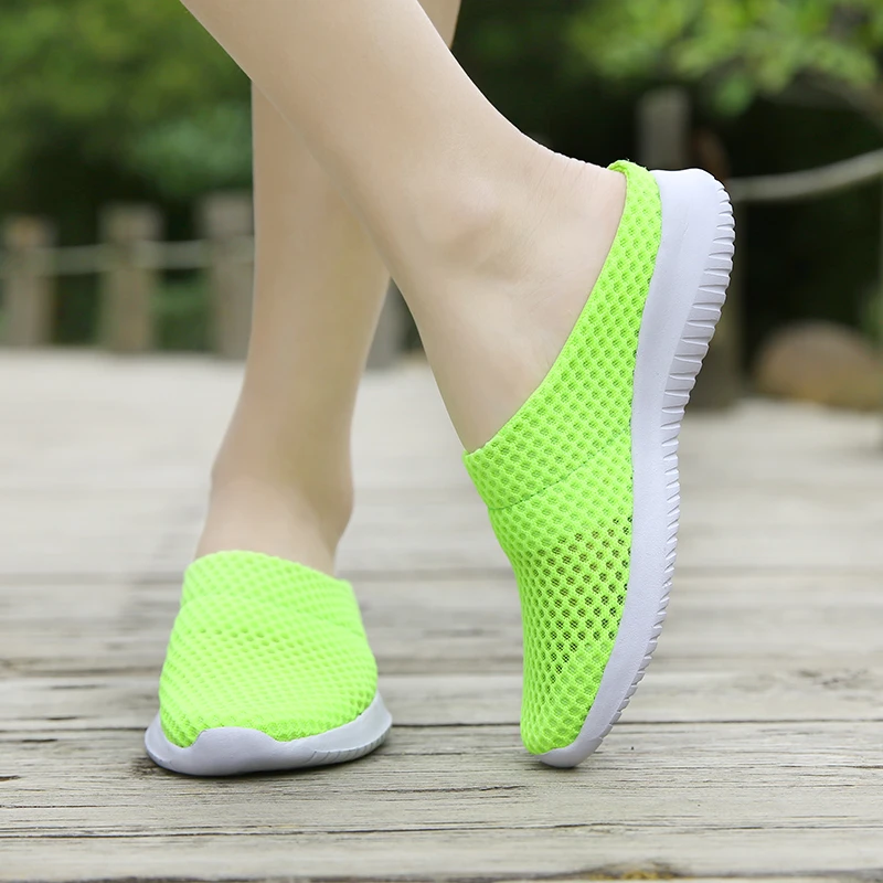 Summer Sandals for Women Breathable Soft Sole Half Slippers Mesh Comfortable Sandals Outdoor Beach Shoes footwear for woman