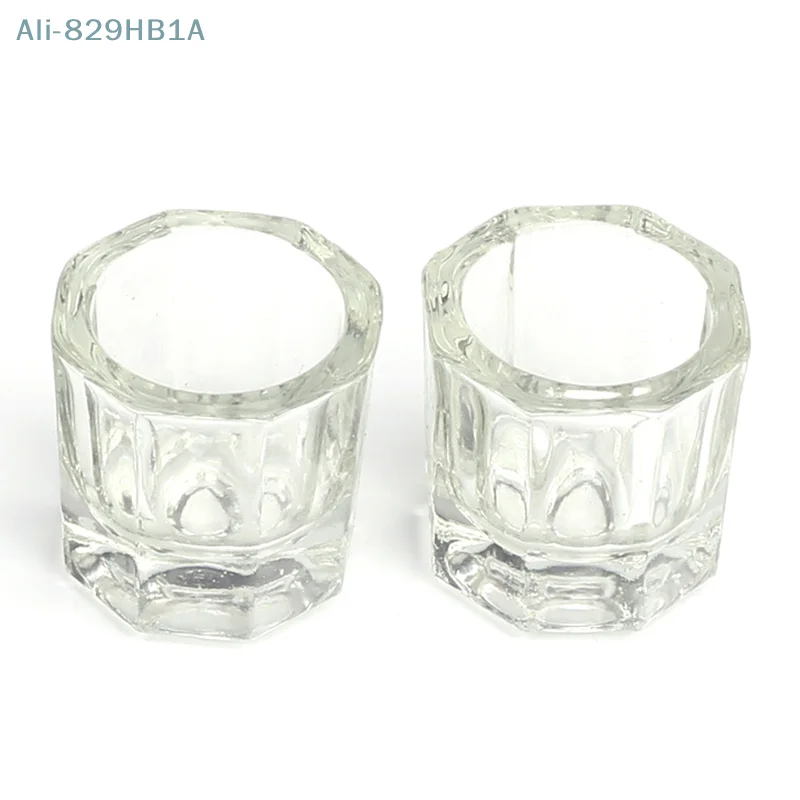 Crystal Glass For Mixing Acrylic Powder Liquid Nail Cup Dappen Dish Lid Bowl Cup Holder Equipment Nail Tools 1pc