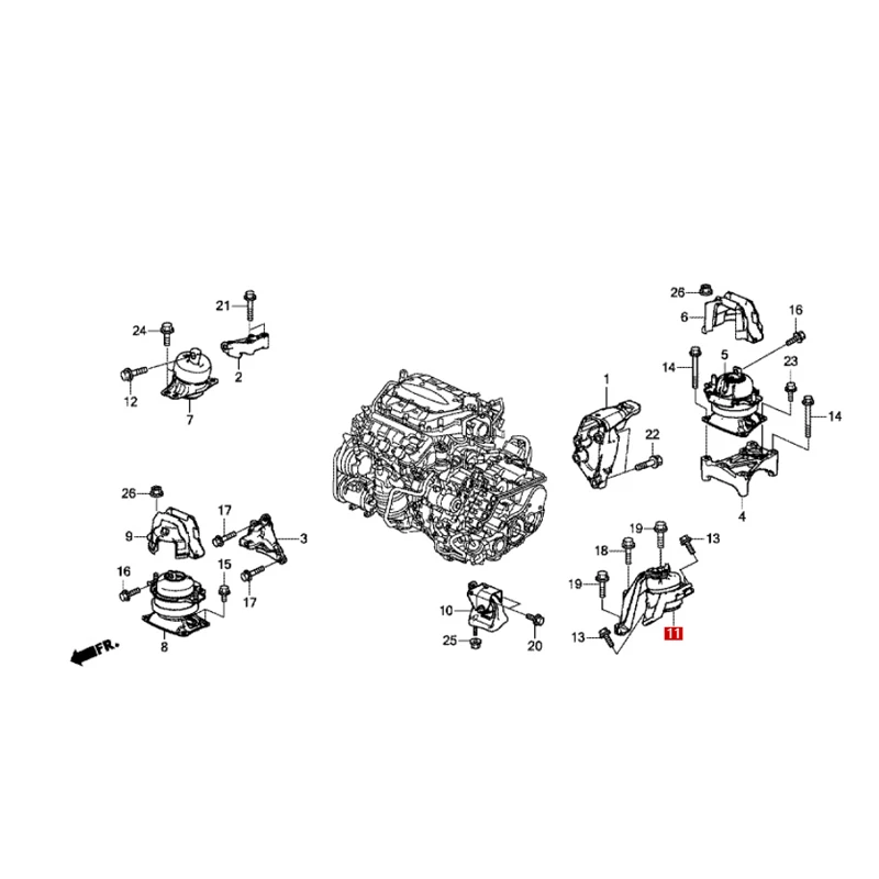 50870-T2G-A03 Suitable for Ho nd a 14-15 Ac co rd Engine foot rubber, gearbox support rubber