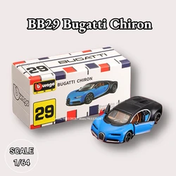 Bburago-Modelo de carro miniatura para menino, Bugatti Chiron Escala Diecast Veículo, Replica Toy Coleção, BB29, 1:64