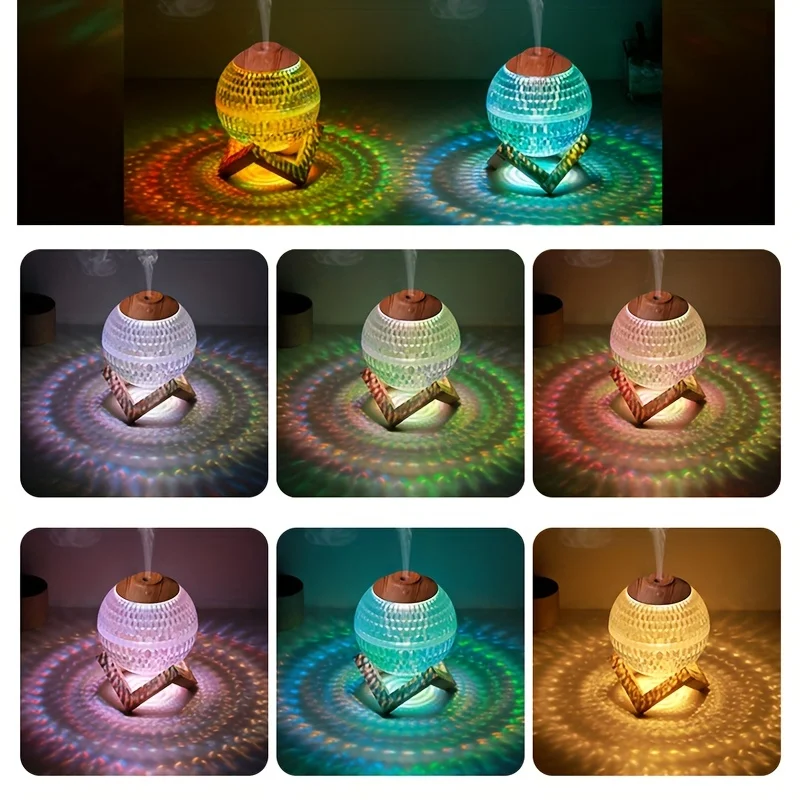 1pc Air Humidifier Crystal Ball Humidifier, Creative Dazzling Color Light Humidifier Desktop Humidifier With RGB Colorful Night