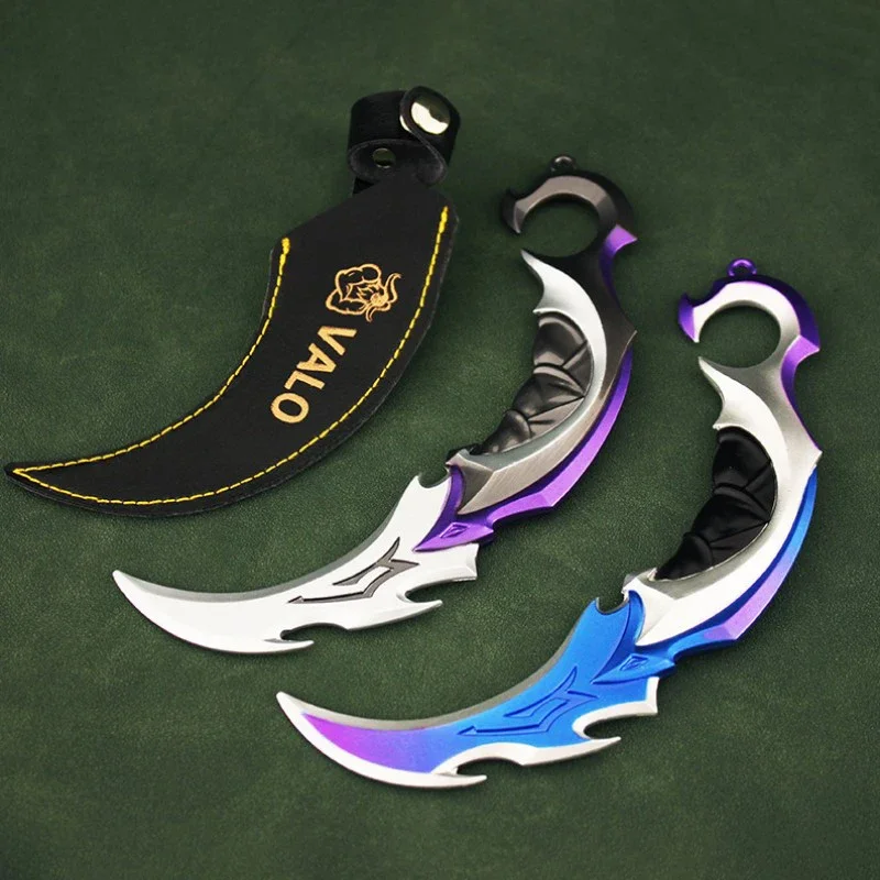 16cm Valorant Weapon Big Melee Reaver 2.0 Karambit Knife Metal M4 Game Peripheral Samurai  Alloy Model Knife Keychain Gift Toys