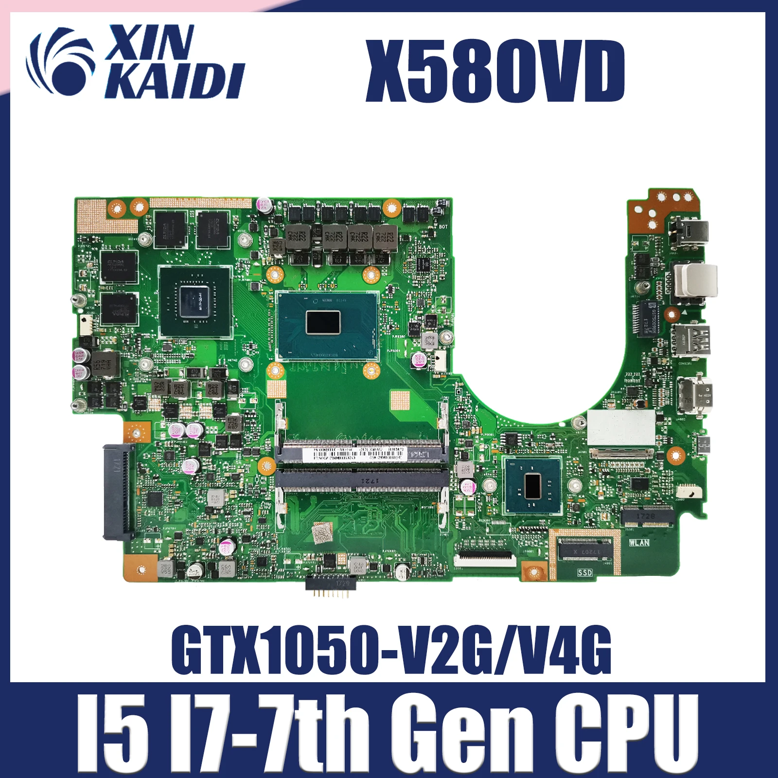 

X580VD Laptop Motherboard For ASUS X580VN N580V N580V NX580V FX580V M580V Mainboard I5 I7-7th CPU GTX1050 MX150 GPU DDR4