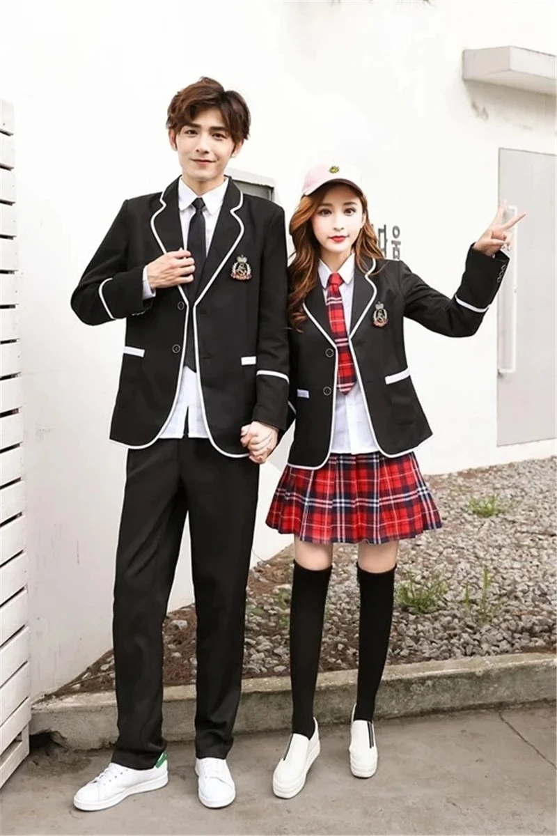 Uniformi Scolastiche Giapponesi e Coreane JK per Ragazzi e Ragazze, Completo con Giacca a Maniche Lunghe per Studenti Junior