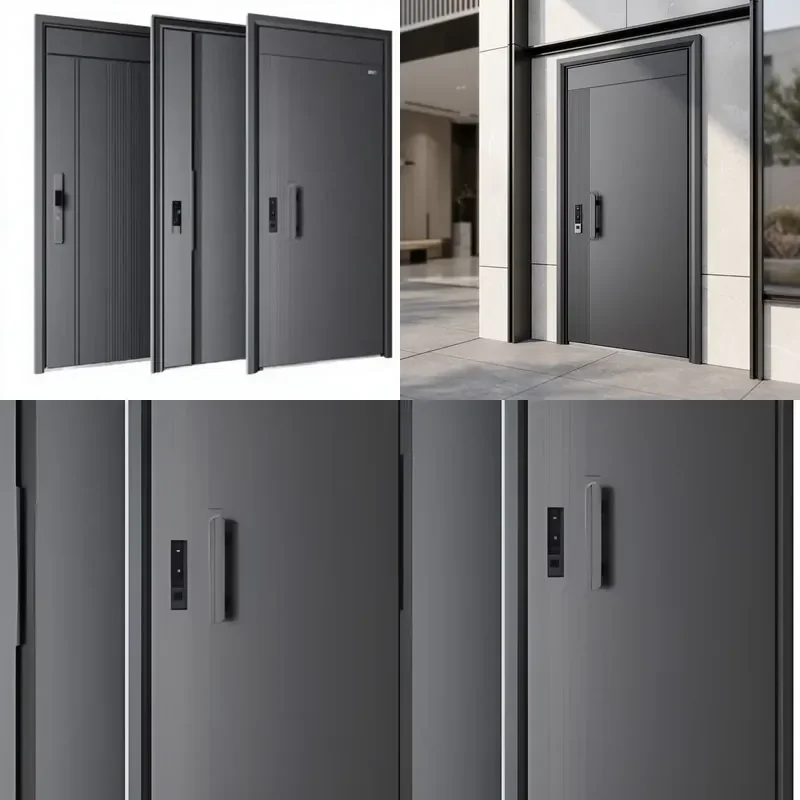 Modern Stainless Steel Anti Theft Door Waterproof Treated Surface For External Commercial Residential Use