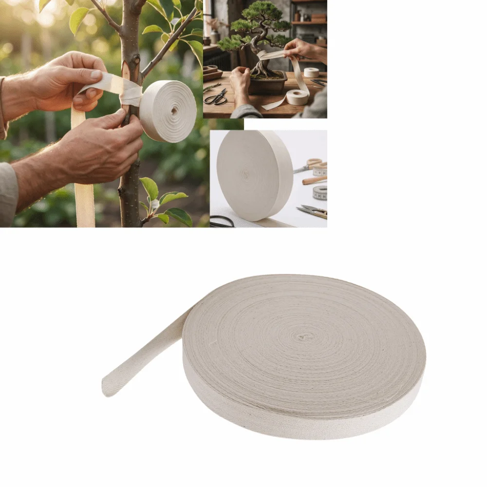 Durable 45m Length Tree Wrap Tape Cotton Sturdy Grafting Binding Tape Breathable Soft Tree Binding Belt Bonsai Care