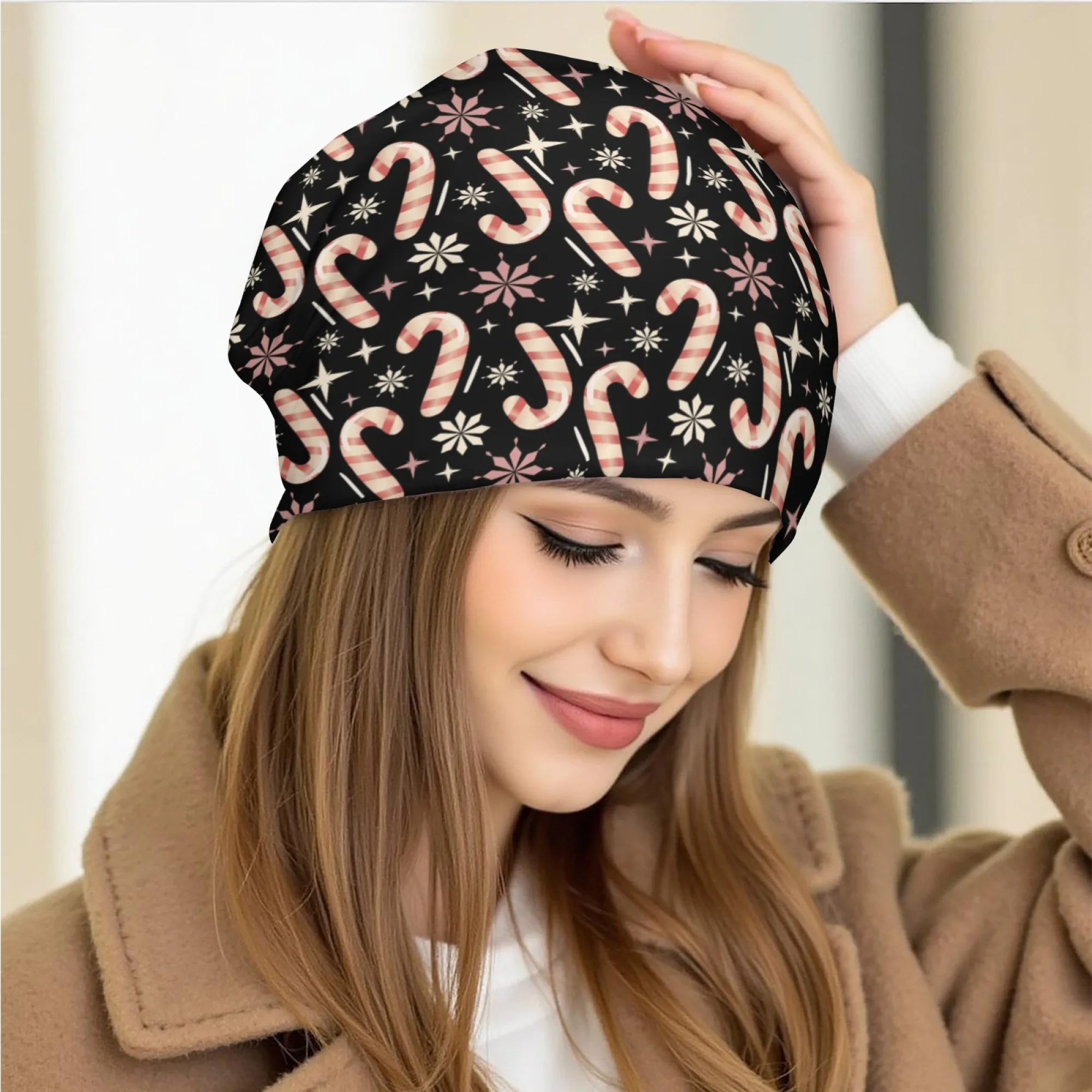 

Милая шапка с рисунком трости, легкая удобная теплая женская шапка, уличная повседневная модная мужская шапка в стиле хип-хоп, рождественский подарок