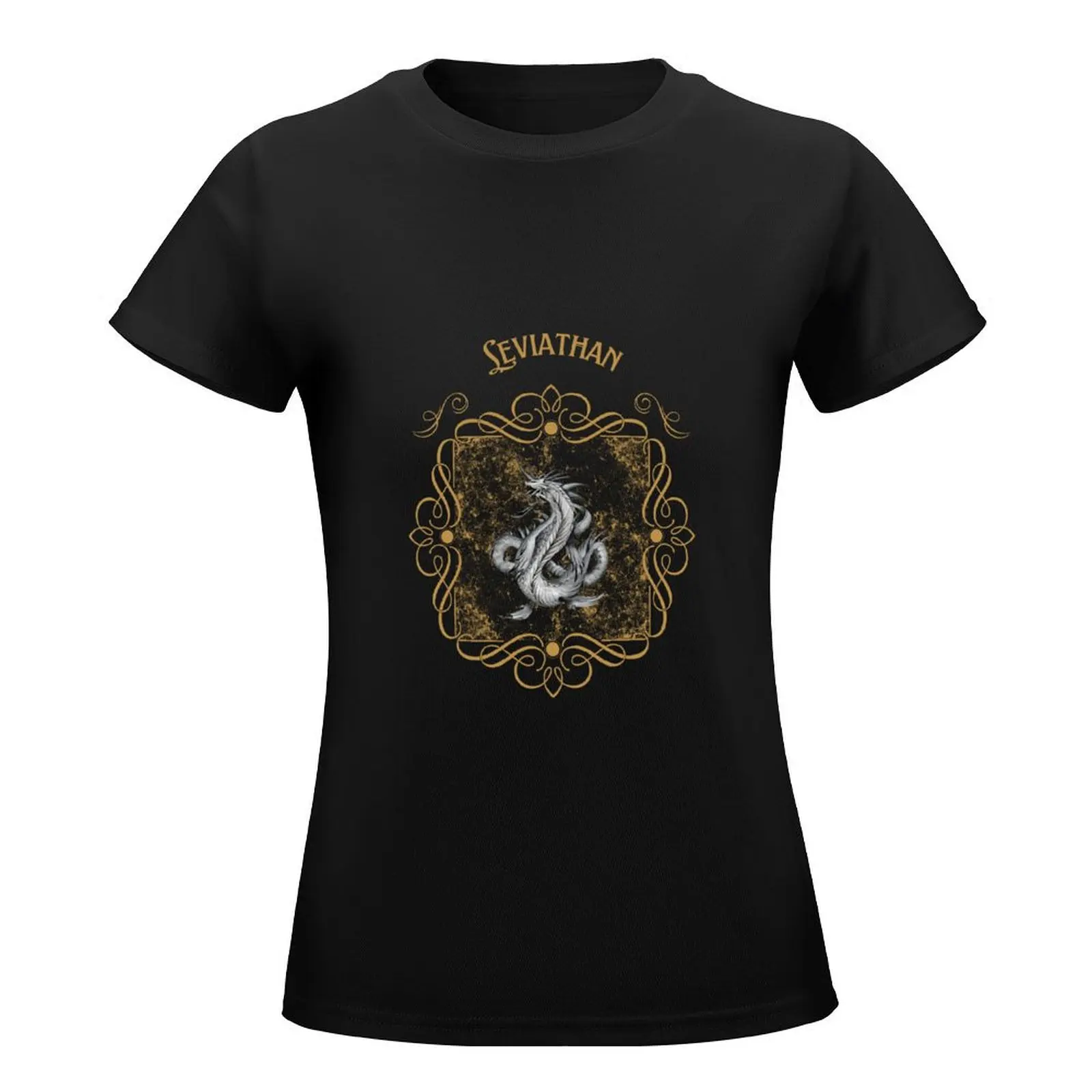 Leviathan, Mythical Creature, Sea Dragon T-Shirt anime clothes Blouse blacks heavyweights Summer Women's clothing