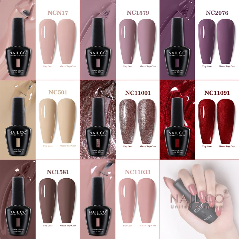 NAILCO 15ml żelowy lakier do paznokci zimowa jesienna seria kolorów Vernis kolorowe paznokcie UV żelowe żel do malowania paznokci LED Lak DIY zestaw stylizacja Manicure