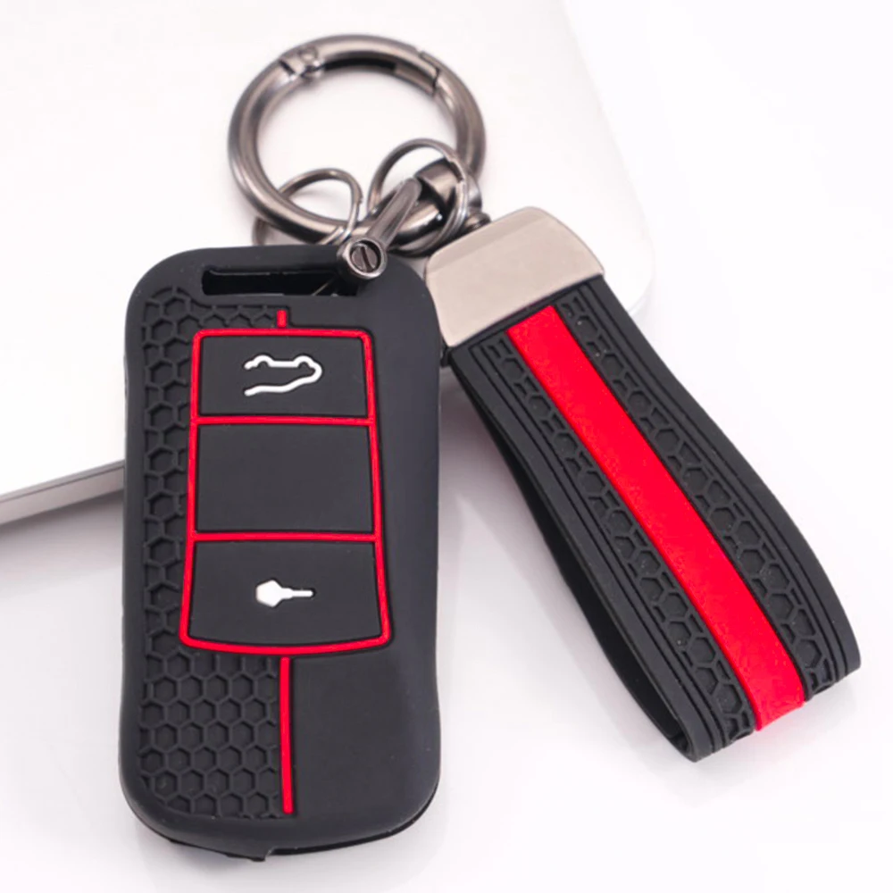 Key Fob Case With Lanyard For Porsche 911 911 GT3 Cayenne Macan Panamera Cayman Boxster 718 Taycan Carrera Flexible Anti Slip