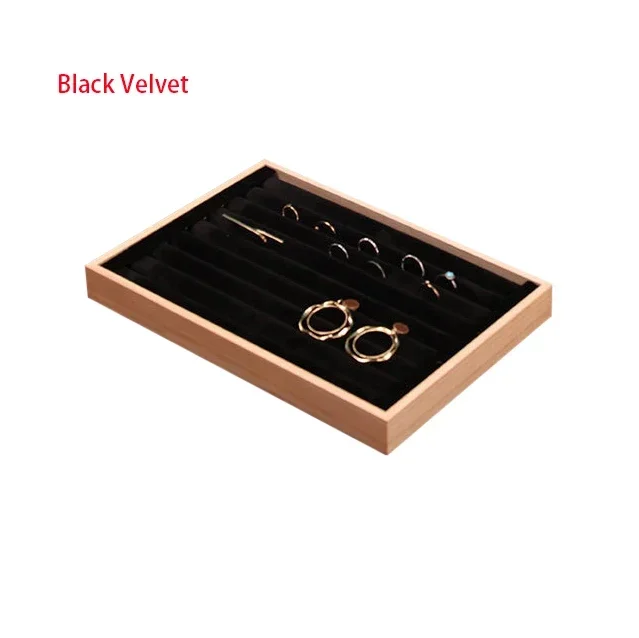 Small Size Wooden Ring Display Holder Jewelry Storage Tray Organizer Rings Stand