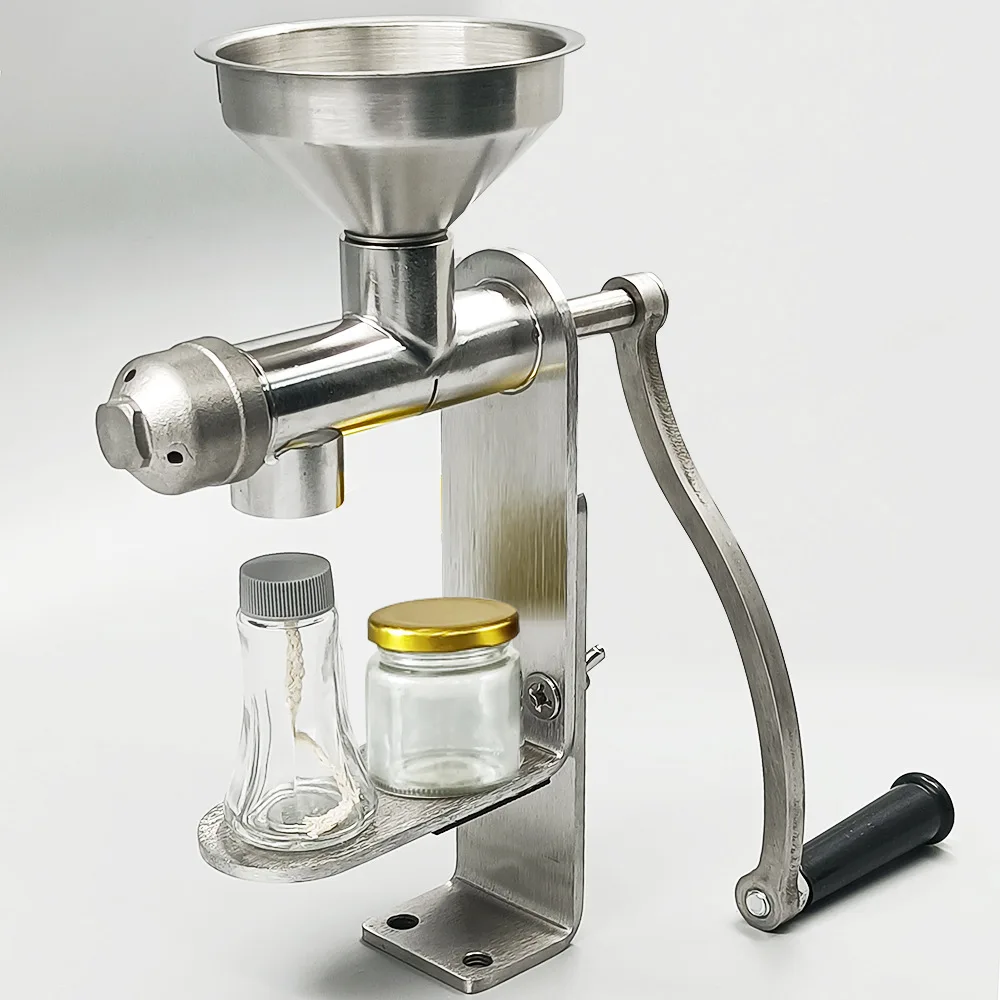 Manual Oil Press Machine Stainless Steel Cold Hot Press Oil Maker for Nuts Seed Home Oil Presser Maker Machine